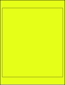 Sheet of 8" x 9" Fluorescent Yellow labels
