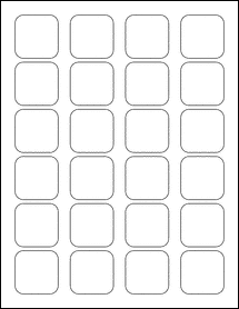 Sheet of 1.55" x 1.55" 100% Recycled White labels