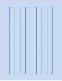 Sheet of 0.7475" x 9.125" Pastel Blue labels