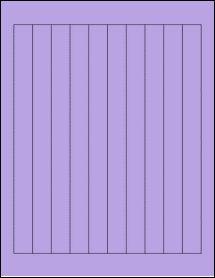 Sheet of 0.7475" x 9.125" True Purple labels