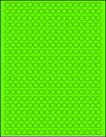 Sheet of 0.4" Circle Fluorescent Green labels