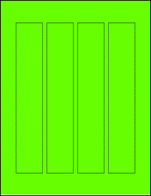 Sheet of 1.5" x 8.5" Fluorescent Green labels