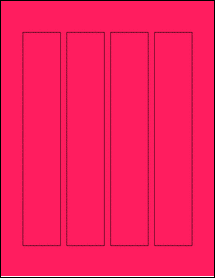 Sheet of 1.5" x 8.5" Fluorescent Pink labels