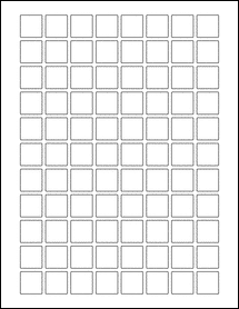 Sheet of 0.78" x 0.795" 100% Recycled White labels
