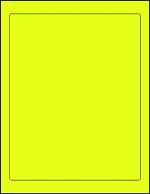 Sheet of 7.5" x 9.5" Fluorescent Yellow labels