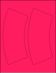 Sheet of 3.8284" x 8.5423" Fluorescent Pink labels