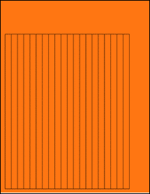 Sheet of 0.3554" x 8.8373" Fluorescent Orange labels