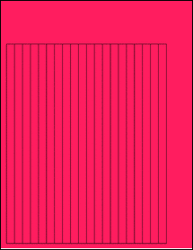 Sheet of 0.3554" x 8.8373" Fluorescent Pink labels