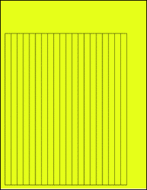 Sheet of 0.3554" x 8.8373" Fluorescent Yellow labels