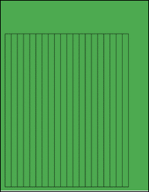 Sheet of 0.3554" x 8.8373" True Green labels