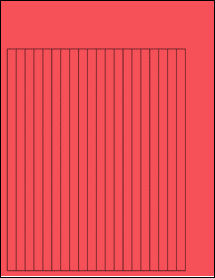 Sheet of 0.3554" x 8.8373" True Red labels