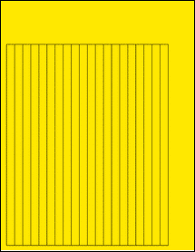 Sheet of 0.3554" x 8.8373" True Yellow labels
