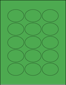 Sheet of 2.1151" x 1.6181" True Green labels
