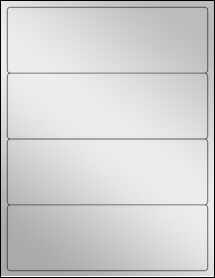 Sheet of 8" x 2.625" Silver Foil Inkjet labels