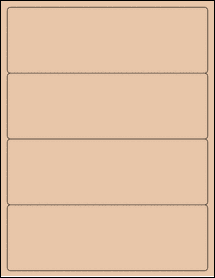 Sheet of 8" x 2.625" Light Tan labels