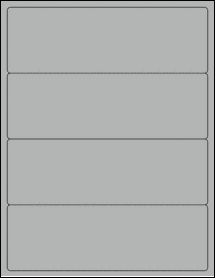Sheet of 8" x 2.625" True Gray labels