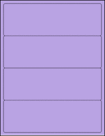 Sheet of 8" x 2.625" True Purple labels
