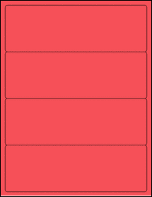 Sheet of 8" x 2.625" True Red labels