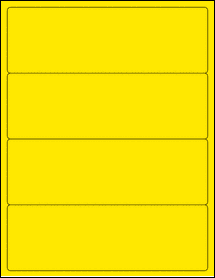 Sheet of 8" x 2.625" True Yellow labels