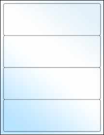 Sheet of 8" x 2.625" White Gloss Laser labels