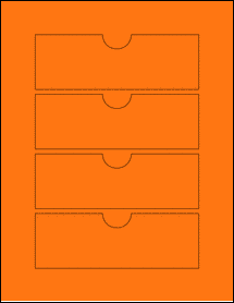 Sheet of 5.996" x 2.004" Fluorescent Orange labels