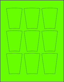 Sheet of 2.1194" x 2.8069" Fluorescent Green labels
