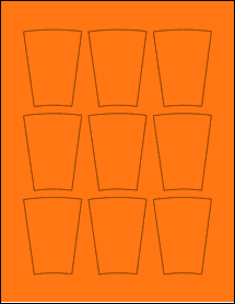 Sheet of 2.1194" x 2.8069" Fluorescent Orange labels