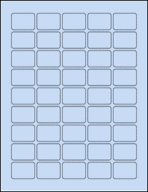 Sheet of 1.35" x 0.95" Pastel Blue labels