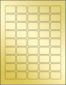 Sheet of 1.35" x 0.95" Gold Foil Laser labels