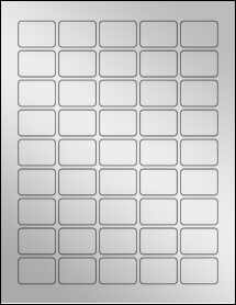 Sheet of 1.35" x 0.95" Silver Foil Laser labels