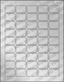 Sheet of 1.35" x 0.95" Void Silver Polyester labels