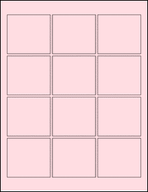 Sheet of 2.5" x 2.25" Pastel Pink labels