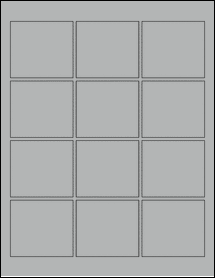 Sheet of 2.5" x 2.25" True Gray labels