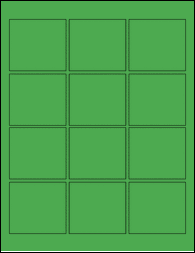 Sheet of 2.5" x 2.25" True Green labels
