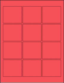 Sheet of 2.5" x 2.25" True Red labels