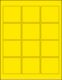 Sheet of 2.5" x 2.25" True Yellow labels