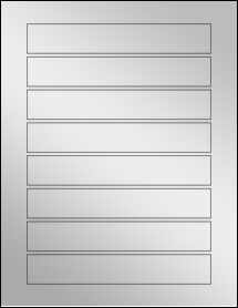 Sheet of 6.625" x 1.06" Silver Foil Laser labels