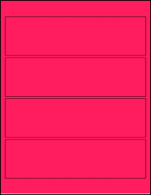 Sheet of 8" x 2.2" Fluorescent Pink labels