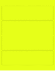 Sheet of 8" x 2.2" Fluorescent Yellow labels
