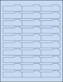 Sheet of 2.5938" x 0.875" Pastel Blue labels