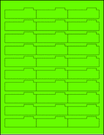 Sheet of 2.5938" x 0.875" Fluorescent Green labels