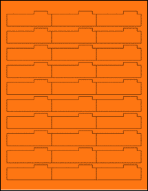 Sheet of 2.5938" x 0.875" Fluorescent Orange labels