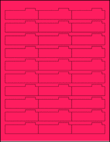 Sheet of 2.5938" x 0.875" Fluorescent Pink labels