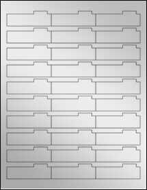 Sheet of 2.5938" x 0.875" Silver Foil Laser labels