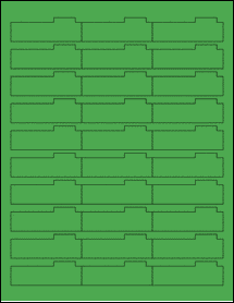 Sheet of 2.5938" x 0.875" True Green labels