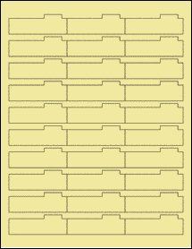 Sheet of 2.5938" x 0.875" Pastel Yellow labels