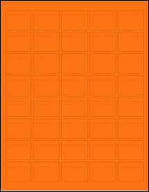 Sheet of 1.5" x 1.125" Fluorescent Orange labels