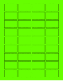 Sheet of 1.75" x 1" Fluorescent Green labels