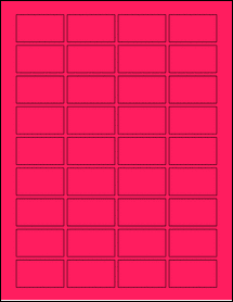 Sheet of 1.75" x 1" Fluorescent Pink labels