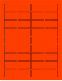 Sheet of 1.75" x 1" Fluorescent Red labels